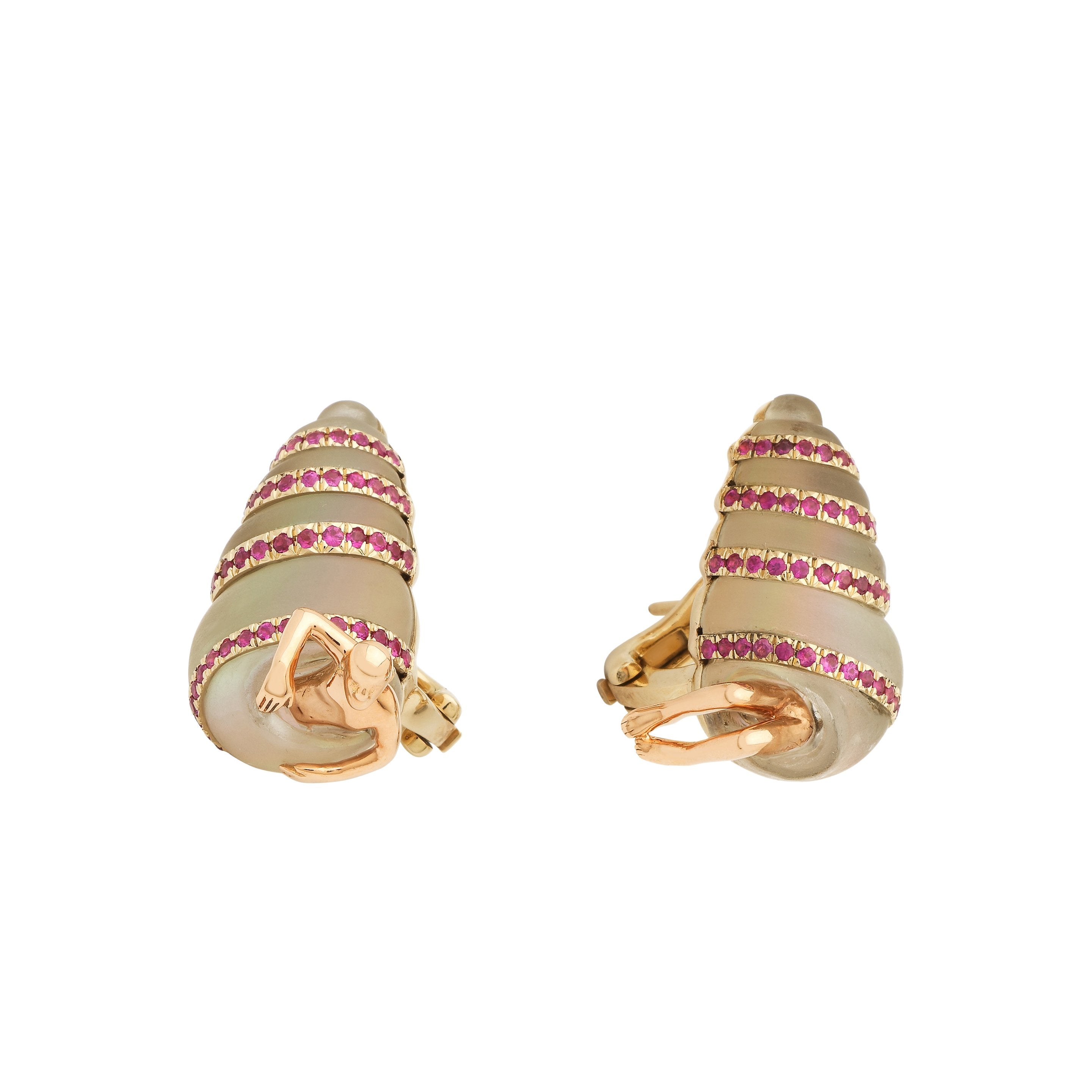 Authentic Louis Vuitton earrings 18K rose gold pink shell earrings