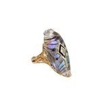 Scarab Abalone Cocktail Ring