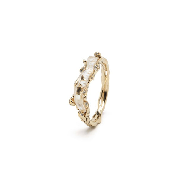 Crystal Quartz Wave Stackable Ring