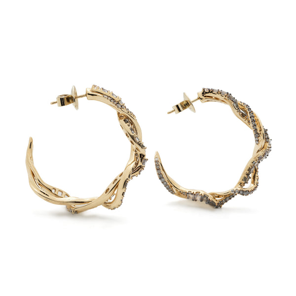 Diamond Smoke-Ring Hoop Earrings