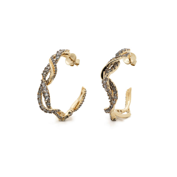 Diamond Smoke-Ring Hoop Earrings