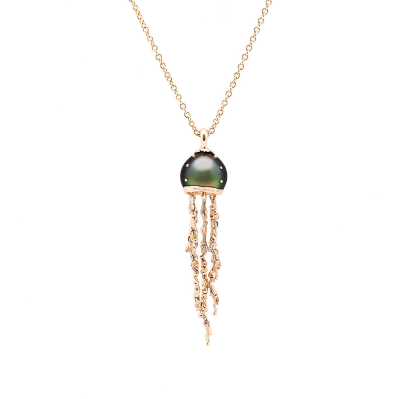 Jellyfish Tahitian Pearl Pendant on a chain