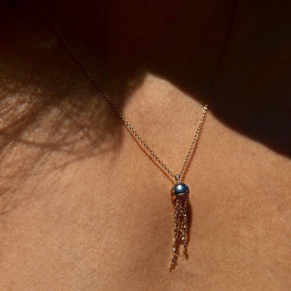 Jellyfish Tahitian Pearl Pendant on a chain