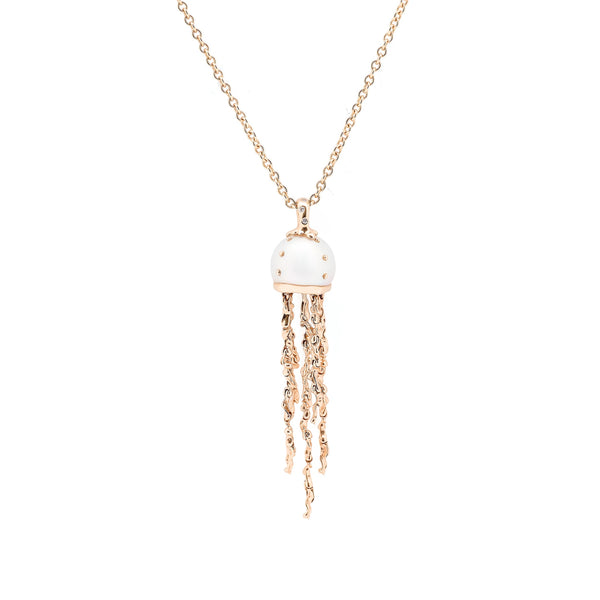 Jellyfish White Pearl Pendant on a chain