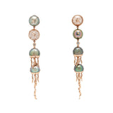 Jellyfish Quartz and Tahitian Pearl Drop Earring with Diamonds