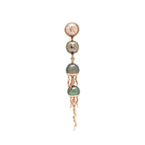 Jellyfish Quartz and Tahitian Pearl Drop Earring with Diamonds