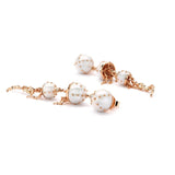 Jellyfish White Pearls Drop Earring with Diamonds
