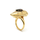 Scarab Gold Brushed Ring with Watermelon Tourmaline