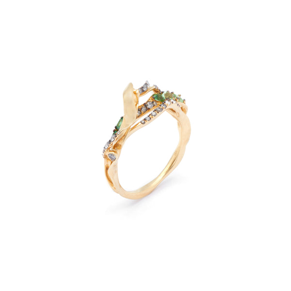 Exhale Stackable Ring with Tsavorites